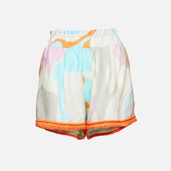 Silvia Tcherassi abstract print linen shorts - Picture 3 of 4